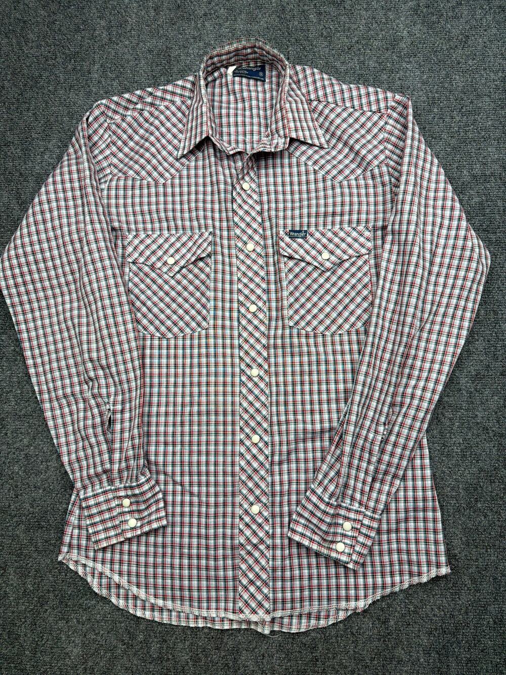 Vintage Wrangler Pearl Snap Western Shirt Size Small